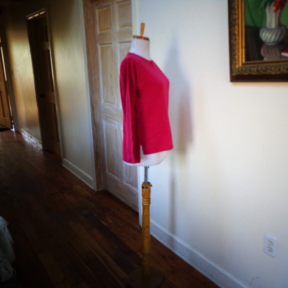 TALBOTS Cranberry 100% Cashmere Round Neck Sz S - Picture 5 of 8